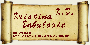 Kristina Dabulović vizit kartica